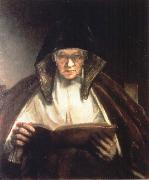 An Old Woman Reading Rembrandt